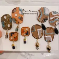 ハンドメイドピアス 4ペアセット ④