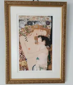 額装品/母と子/グスタフ クリムト クリムト 母と子 4号 立体複製名画 額付き 壁掛け 有名画家
