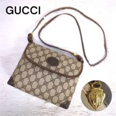 美品 GUCCI オールドグッチ ショルダーバッグ クレスト ヒステリア PVC