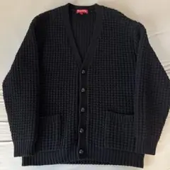 Supreme 21AW Waffle Knit Cardigan 黒 Sサイズ