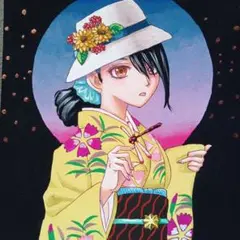 「晩夏」オリジナル手描きイラスト