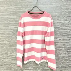リファインド エッセンシャル✨ ボーダー ピンク ホワイト　長袖　Tシャツ