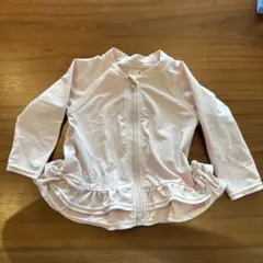 薄いピンク フリル付きラッシュガード