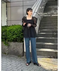 ハイウエストストレートデニム