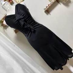美品　フラジール　ノースリーブ　ワンピース　 ドット　ストレッチ　フォーマル