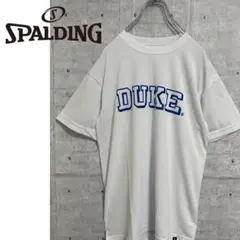 【SPALDING】タグ付き新品 プリントTシャツ白 DUKE カレッジロゴ