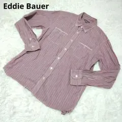 『Eddie Bauer』エディーバウアー(М)長袖 シャツ ストライプ