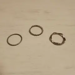 シルバー色 3点セット リング 指輪