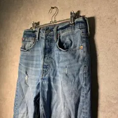 【ヴィンテージ】Levi's501Sダメージ加工デニムパンツ青古着usedBM7