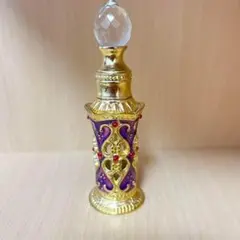 インテリア小物　香水瓶　ゴールドパープル　アンティーク