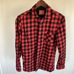 フランネルシャツ Mサイズ 赤黒チェック