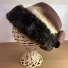 カシラ バラ色の帽子 ファー付きリボン帽