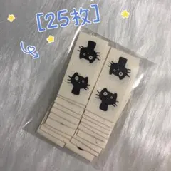 110 黒い猫￼　挟みタグ　布タグ＊25枚　ピスネーム　コットン