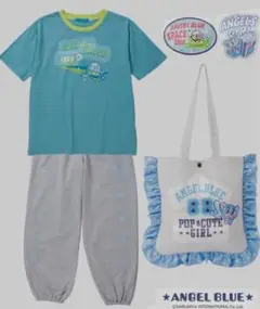 完売品L未使用エンジェルブルー新品トートバッグ付パジャマ部屋着ルームウェア