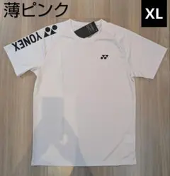 YONEX　Tシャツ XLサイズ 肩ロゴ　薄ピンク ③