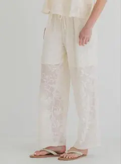 coca フロッキーレースストレートパンツ　L 新品