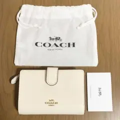 【新品・未使用】 COACH F11484 二つ折り財布 レディース チョーク