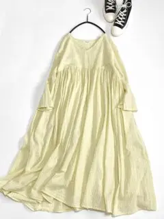 美品NOLLEY'Sノーリーズ24SSラメ入り大人可愛いギャザーワンピース♪