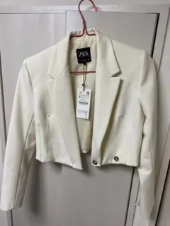 ZARA アイボリー テーラードジャケット S