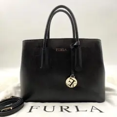 美品✨フルラ テッサ S 2way ショルダーバッグ サフィアーノレザー 黒