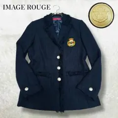 美品 ヴィンテージ イマージュルージュ ツイード ジャケット 紺ブレ 銀ボタン