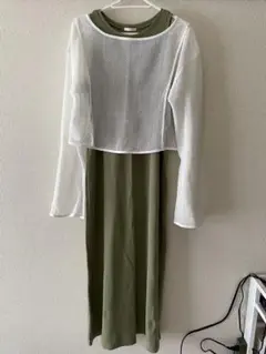 GU シースルートップス付きワンピース L
