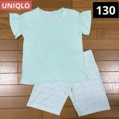 【匿名配送】UNIQLO ルームウェア　パジャマ　半袖　半ズボン　ボーダー　緑