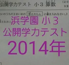 浜学園 小3 2014年 公開学力テスト 算数 国語