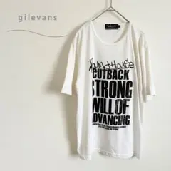 gilevans Tシャツ　半袖　Uネック　ロゴ　プリント　メッセージ