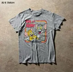 TOM and JERRY半袖プリントTシャツ古着コンパクトunisex杢グレー