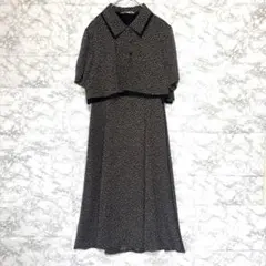 ポワニエ◆ボレロ付きワンピース/総柄 羽織り フレアワンピース 裏地有り 薄手