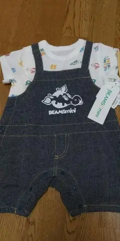 70cm　BEAMS mini 半袖カバーオール　デニム風