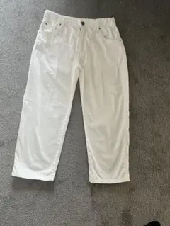 グラソス　GLAZOSホワイト　ジーンズ　ウエストゴム 170cm