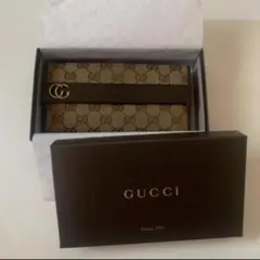 グッチ GUCCI ♡ 長財布 ブラウン×ベージュ カーキ GG