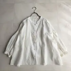 slone square スロンスクエア リネン スタンドカラー ブラウス