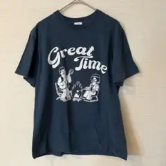 gym master ジムマスター Tシャツ ネイビー 焚き火 Sサイズ