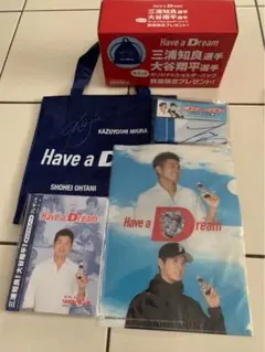 【新品】サイン入り　バック　ノート　バンダナ　ファイル　大谷翔平　三浦知良
