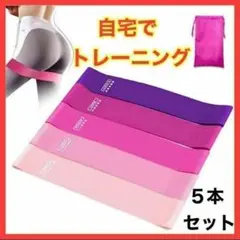 トレーニングチューブ エクササイズバンド 5本セット 収納袋付き