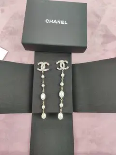 シャネルCHANEL チェーン パール ピアス
