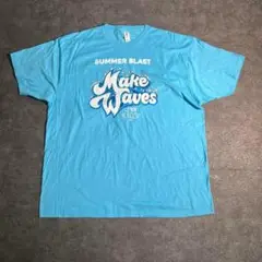 【ヴィンテージ】USA ポップロゴプリントTシャツ　水色　古着　ZSM1