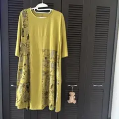 Lサイズ　koibito misaki 七分袖 グラフィックワンピース