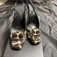 NOVESPAZIO美品 ヒョウ柄 スリングバックシューズ