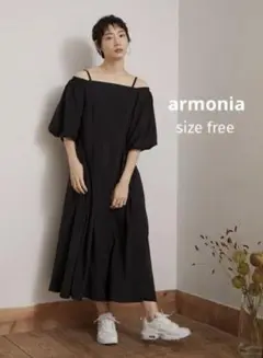 armonia アルモニア デザインショルダー ワンピース free
