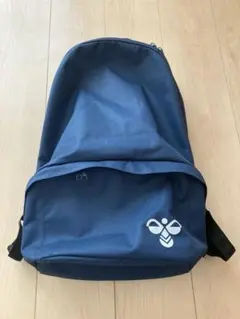 ヒュンメル ネイビー ロゴ入りリュック、バックパック