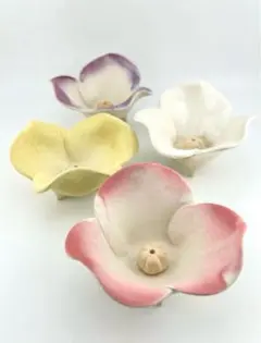 バラの香立て　4点セット　陶器