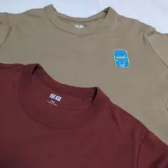 UNIQLO 3XL 半袖Tシャツカーキ・ワインレッド　1点¥1,000