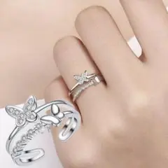 バタフライリング　シルバー