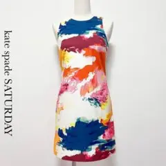 kate spade SATURDAY ノースリーブ ペイントアート ワンピース