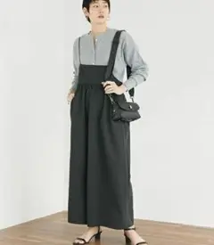 タフタキャミサロペット　オールインワン　スタイルアップ　ワイドシルエット