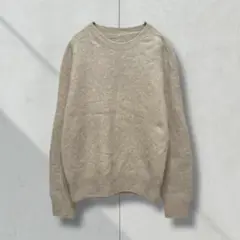 3001【Mui】ニット　長袖　ふわふわ ベージュ　韓国製　クルーネック　無地